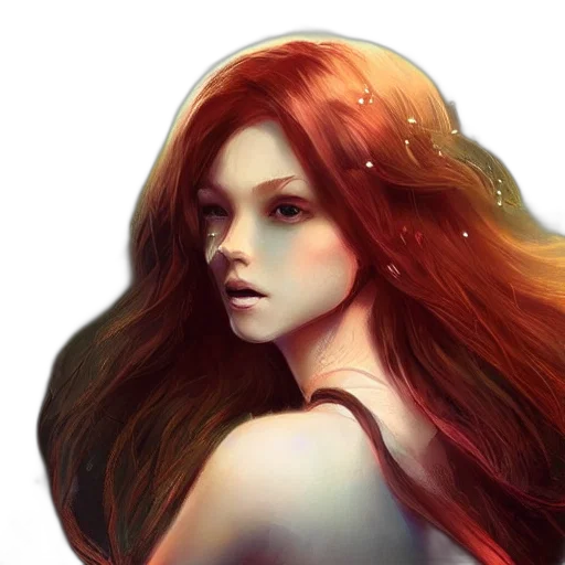 face, hair, crown, fantasy art transparent PNG cut-out