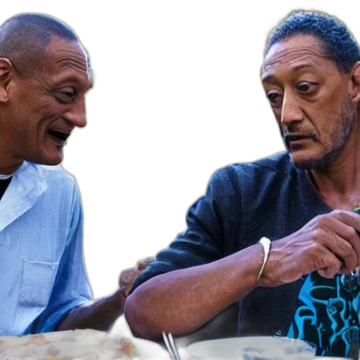 photograph, tony, todd, giancarlo, esposito, having, lunch transparent PNG cut-out