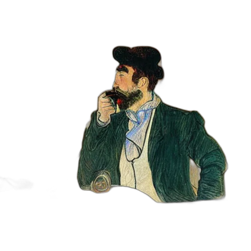 hat, staff, jacket, concept art, oil painting, watercolor, pixel art, fog transparent PNG cut-out