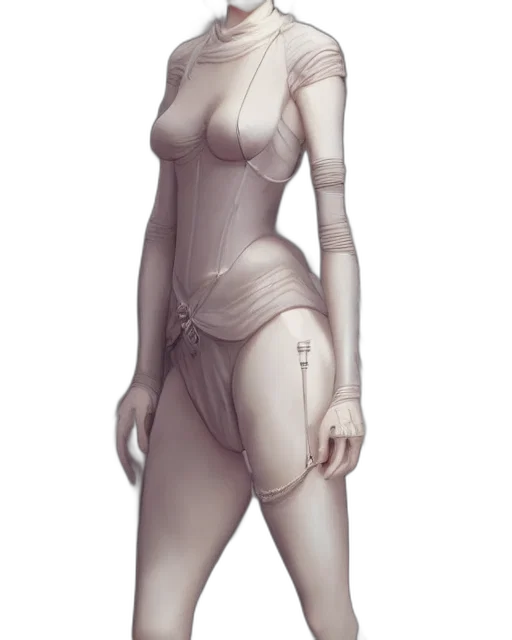robot, dress, staff, jacket, concept art, cyberpunk, fantasy art, 3d render transparent PNG cut-out