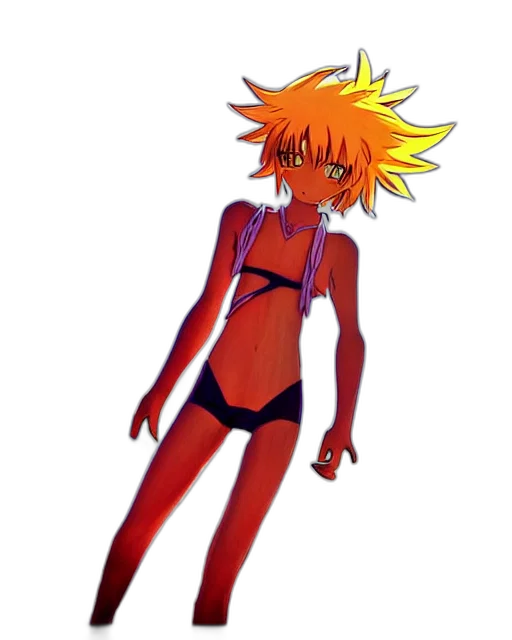 creature, dress, staff, mask transparent PNG cut-out
