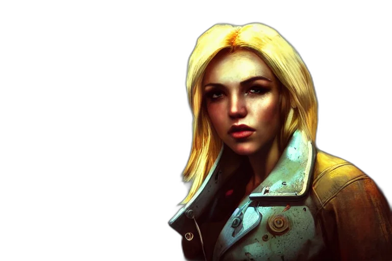 jacket, face, concept art, comic book art transparent PNG cut-out