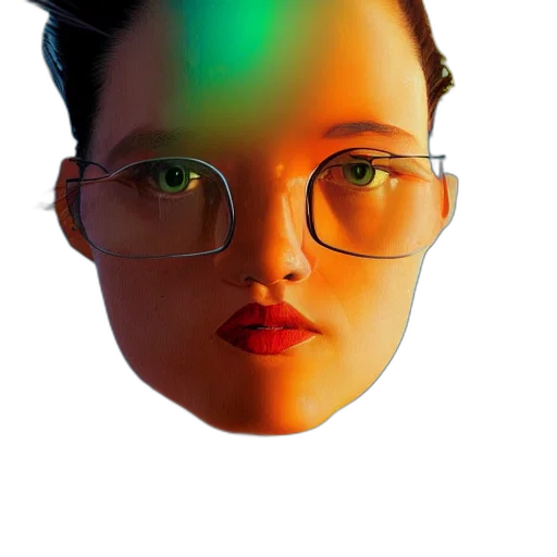 face, mask, robot, crown, 3d render, photorealistic, vaporwave, cyberpunk transparent PNG cut-out
