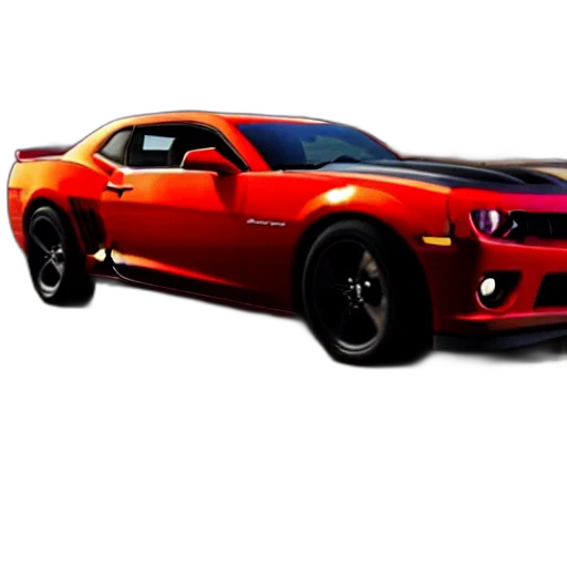 car, weapon, 3d render, photorealistic, concept art, fantasy art, chevrolet, camaro transparent PNG cut-out