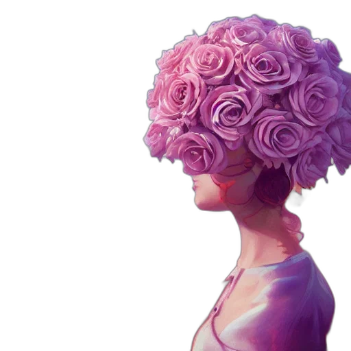 flower, crown, hair, dress transparent PNG cut-out