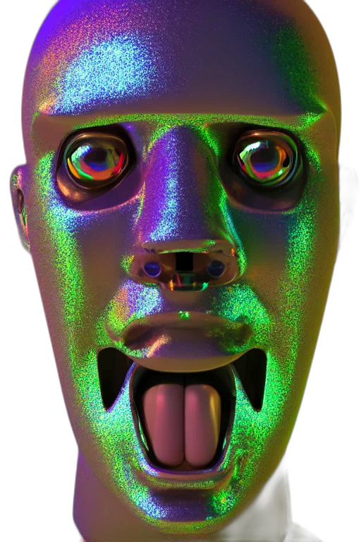 mask, face, robot, creature, 3d render, vaporwave, concept art, photorealistic transparent PNG cut-out