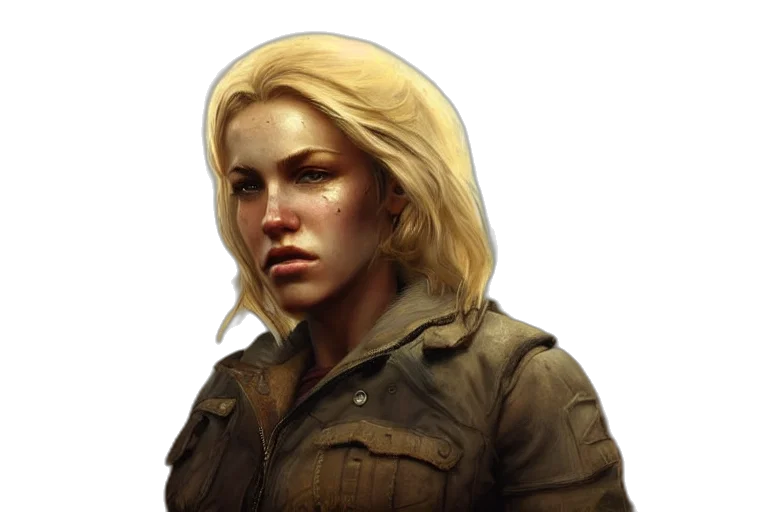 jacket, face, weapon, staff transparent PNG cut-out