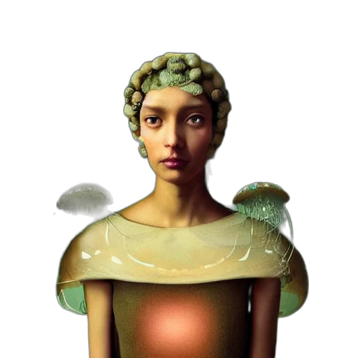 robot, dress, face, jewelry, concept art, fantasy art, pixel art, photorealistic transparent PNG cut-out