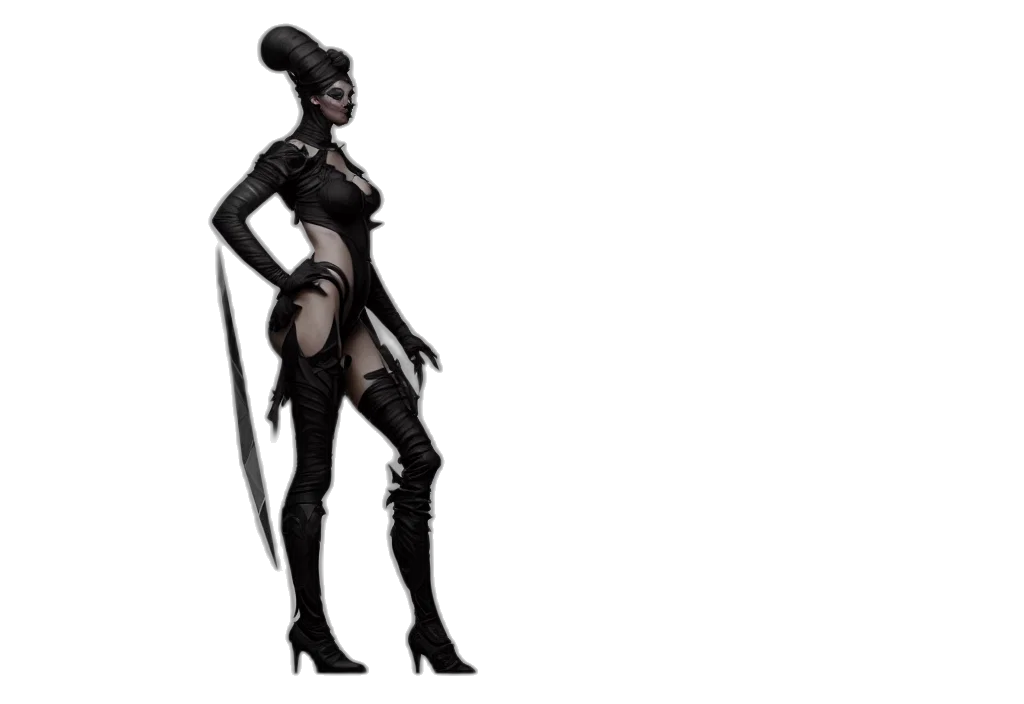 robot, dress, staff, creature transparent PNG cut-out