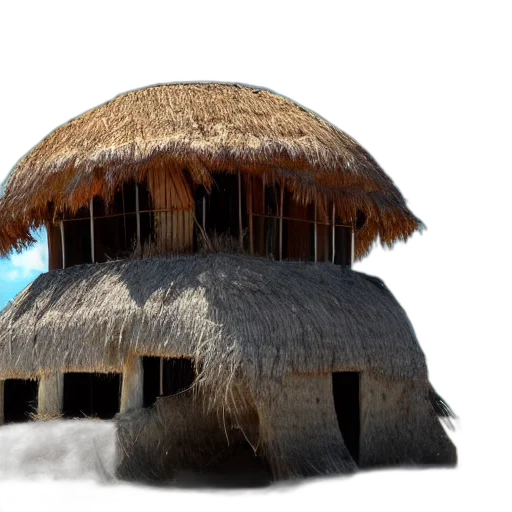 building, hat, umbrella, furniture, 3d render, concept art, photorealistic, fantasy art transparent PNG cut-out
