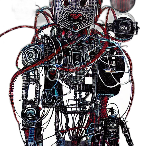 robot, mask, face, staff, cyberpunk, concept art, 3d render, comic book art transparent PNG cut-out