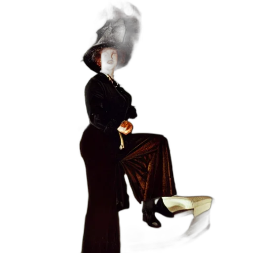 hat, staff, dress, shoes transparent PNG cut-out