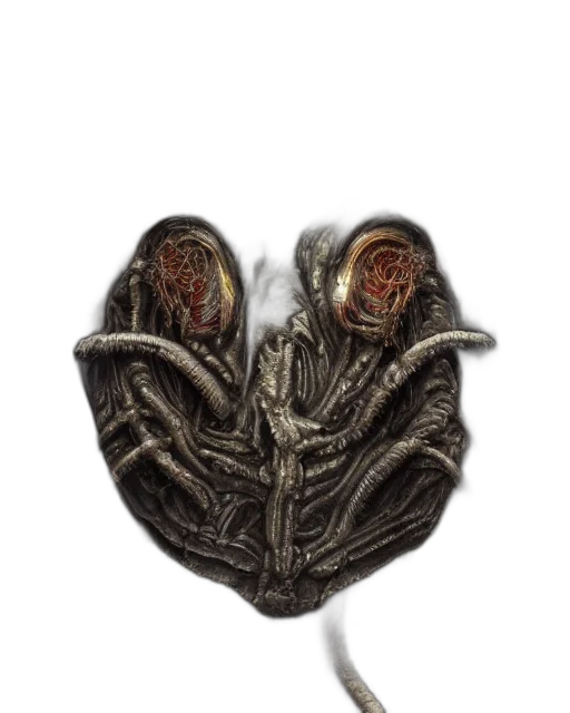 crown, mask, creature, hair, 3d render, concept art, photorealistic, cosmic transparent PNG cut-out