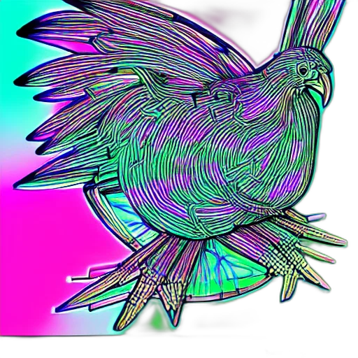 animal, creature, crown, dragon, vaporwave, pixel art, 3d render, cartoon transparent PNG cut-out