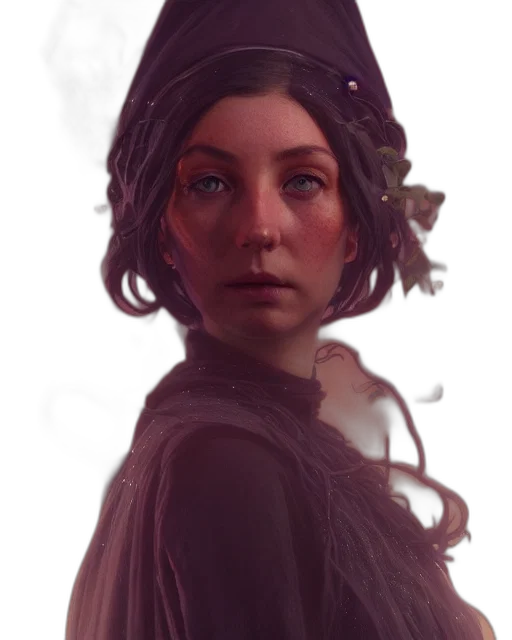 face, crown, creature, dress, concept art, fantasy art, photorealistic, oil painting transparent PNG cut-out