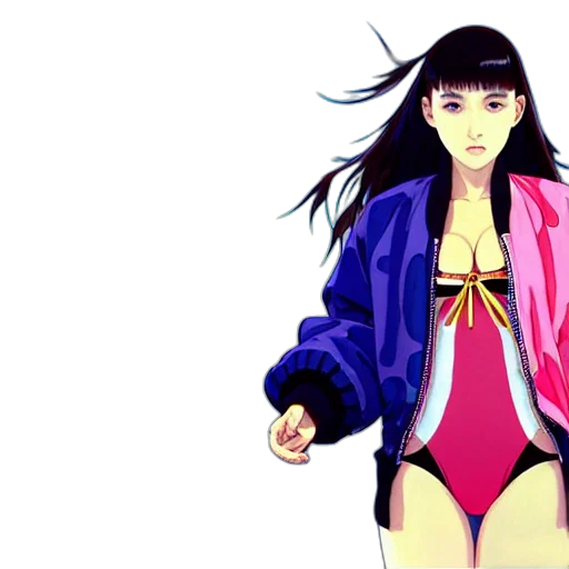 jacket, vaporwave, concept art, anime, 3d render, neon lights, neon, colorful transparent PNG cut-out