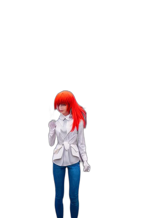 jacket, dress, hair, robot transparent PNG cut-out