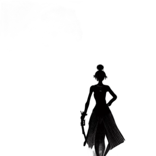 dress, staff, sword, robot transparent PNG cut-out