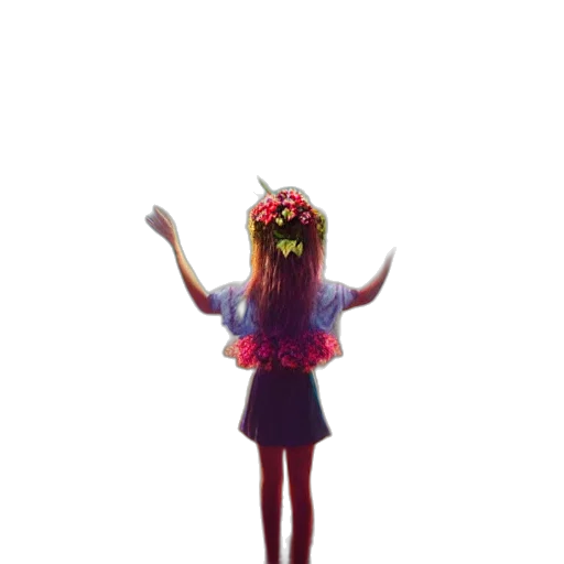 dress, crown, flower, creature, 3d render, concept art, pixel art, photorealistic transparent PNG cut-out