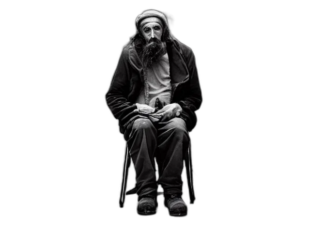 jacket, face, animal, staff, photorealistic, beautiful, handsome, homeless transparent PNG cut-out