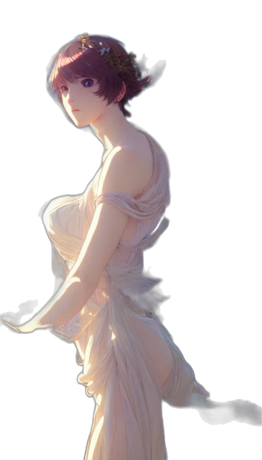 dress, crown, staff, creature transparent PNG cut-out