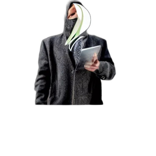 jacket, mask, staff, hat transparent PNG cut-out
