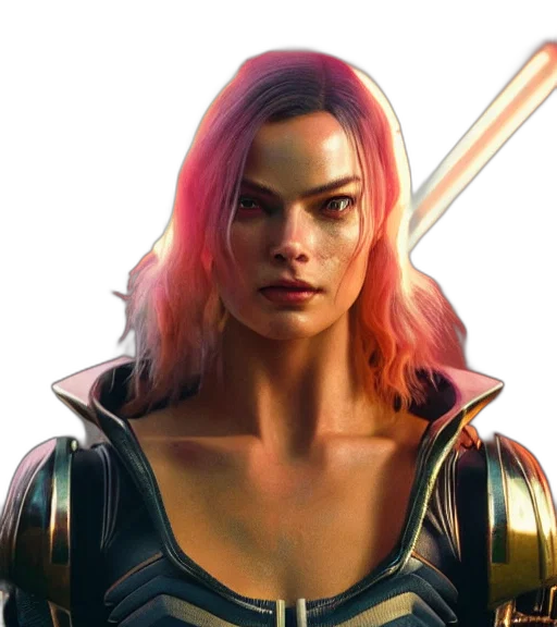 sword, face, weapon, concept art, comic book art, fantasy art, cyberpunk, golden transparent PNG cut-out