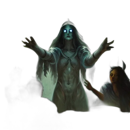 creature, mask, concept art, fantasy art, 3d render, comic book art, fog, underwater transparent PNG cut-out