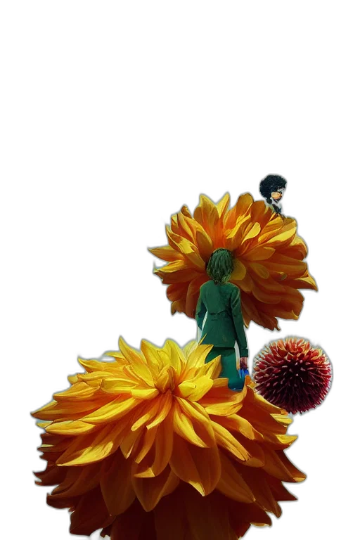 flower, crown, staff, umbrella, 3d render, photorealistic, concept art, oil painting transparent PNG cut-out