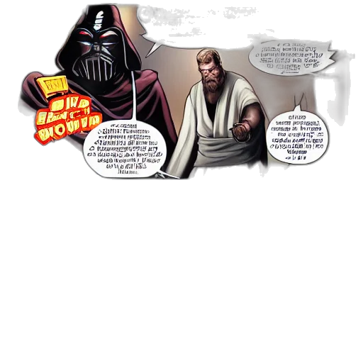 comic book art, concept art, obi, wan, defeating, sith, villain, jar transparent PNG cut-out