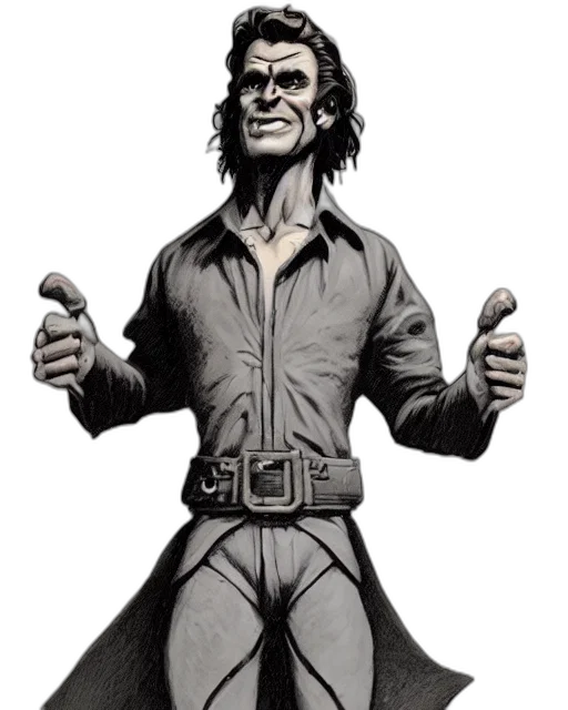 jacket, staff, comic book art, concept art, cartoon, 3d render, medium, shot transparent PNG cut-out