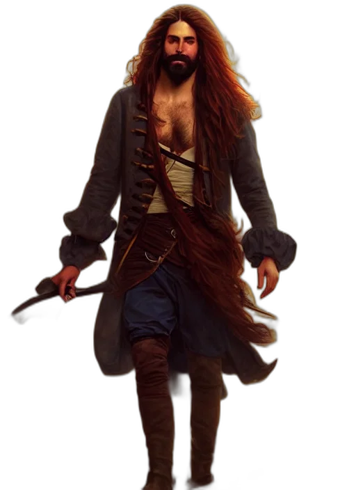 jacket, staff, concept art, fantasy art, comic book art, photorealistic, portrait, painting transparent PNG cut-out