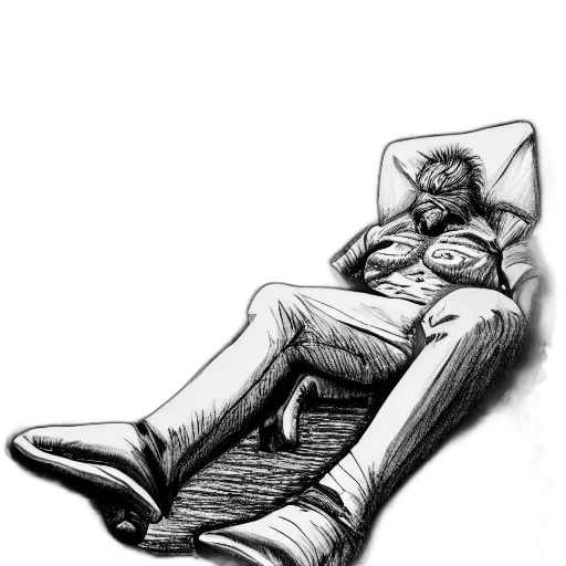 furniture, robot, mask, creature, comic book art, concept art, pencil sketch, photorealistic transparent PNG cut-out