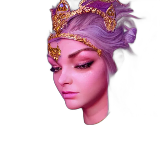 crown, mask, jewelry, face, fantasy art, photorealistic, concept art, 3d render transparent PNG cut-out
