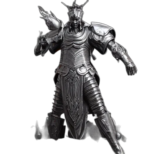 robot, sword, staff, weapon, concept art, fantasy art, 3d render, comic book art transparent PNG cut-out