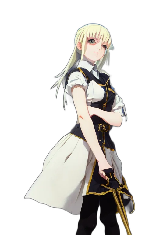 dress, staff, sword, crown transparent PNG cut-out