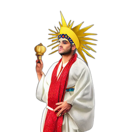 staff, crown, 3d render, photorealistic transparent PNG cut-out