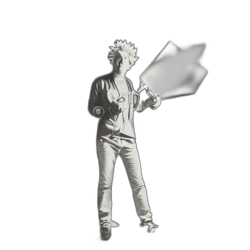 staff, jacket, umbrella, weapon, concept art, cartoon, 3d render, comic book art transparent PNG cut-out