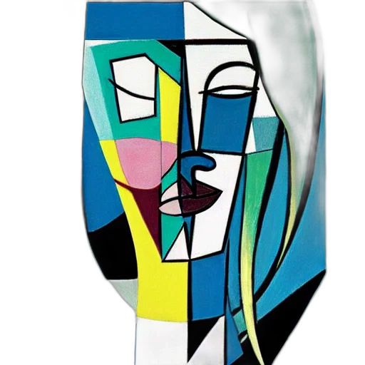 face, mask, dress, cartoon, concept art, photorealistic, comic book art, blue transparent PNG cut-out