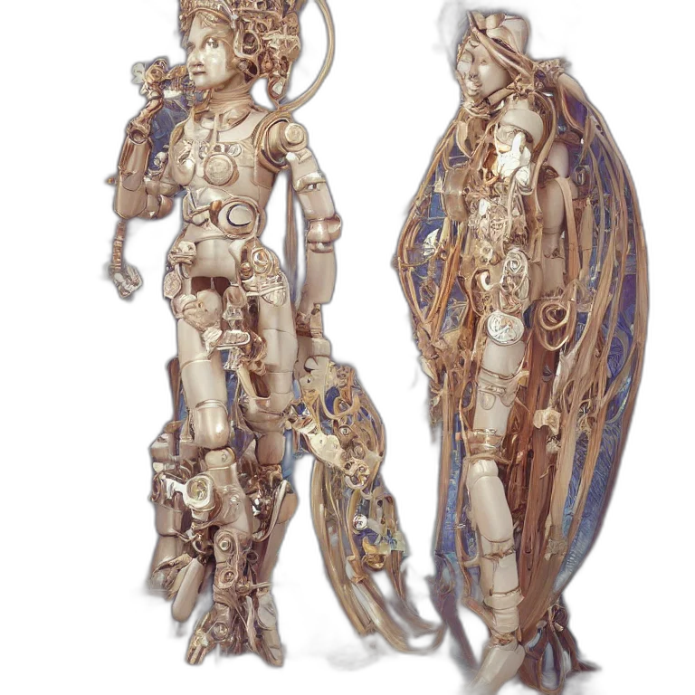 jewelry, robot, staff, concept art, 3d render, fantasy art, underwater, outer space transparent PNG cut-out