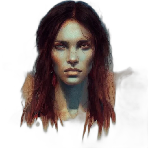face, creature, mask, hair, fantasy art, concept art, photorealistic, oil painting transparent PNG cut-out