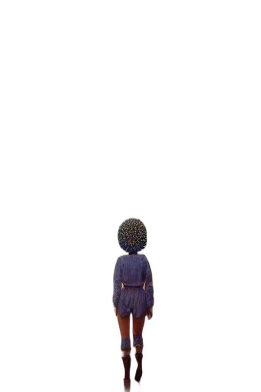 hair, umbrella, mask, creature, pixel art, 3d render, concept art, photorealistic transparent PNG cut-out