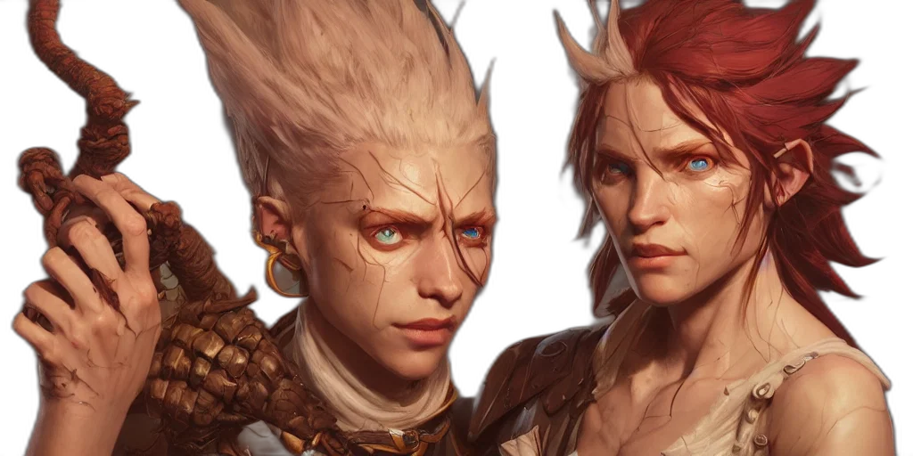 face, concept art, fantasy art, comic book art, photorealistic, dungeons, dragons, character transparent PNG cut-out