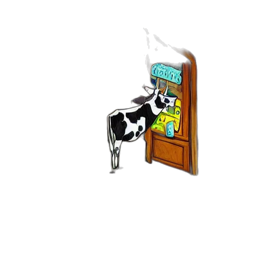 animal, furniture, jewelry, staff, pixel art, cow, steals, wine transparent PNG cut-out