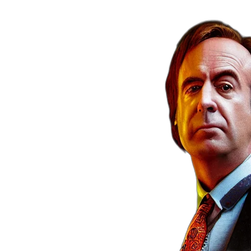 face, jacket, photorealistic, saul, goodman, rooster, saw, movie transparent PNG cut-out