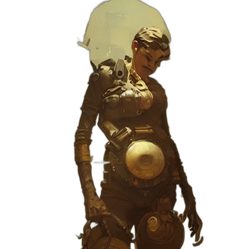 robot, mask, creature, dress, concept art, fantasy art, comic book art, 3d render transparent PNG cut-out
