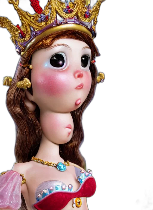 crown, jewelry, dress, face, 3d render, photorealistic, concept art, cartoon transparent PNG cut-out
