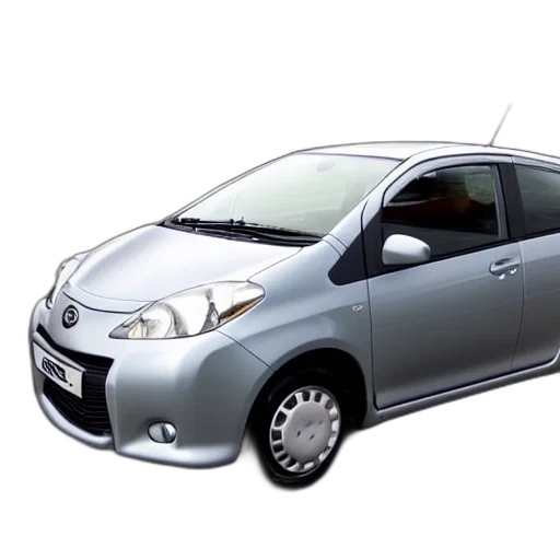 car, 3d render, photorealistic, grey, toyota, yaris, 2008, sol transparent PNG cut-out