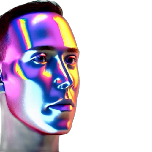 face, robot, mask, 3d render transparent PNG cut-out