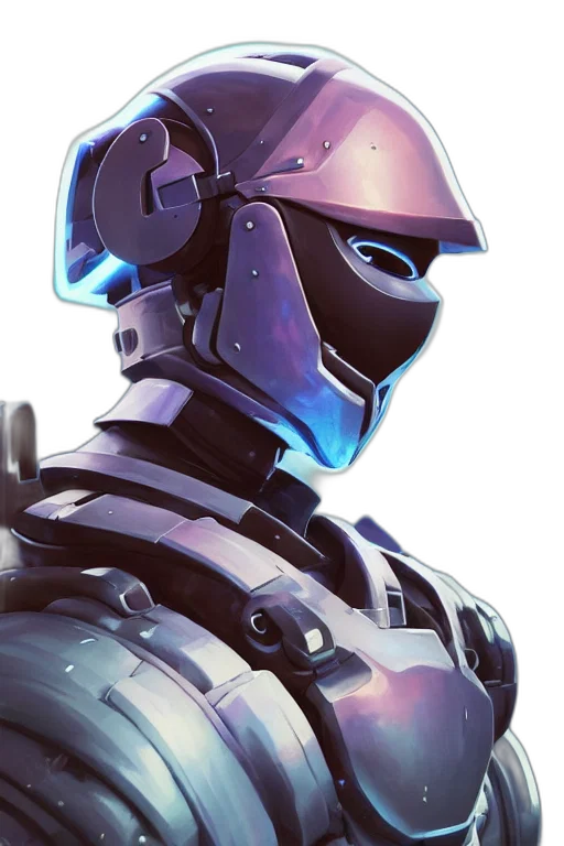 robot, mask, face, concept art transparent PNG cut-out